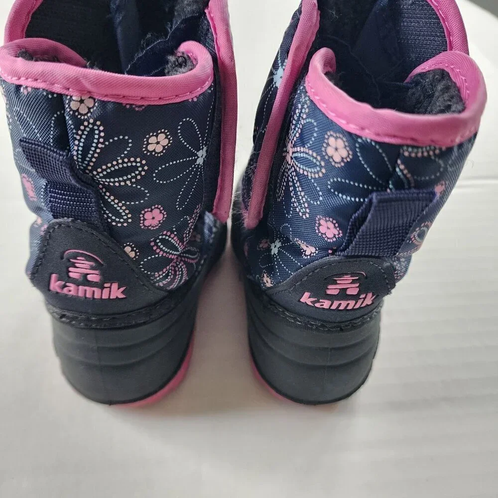 Kamik Baby toddler girl size 5 winter boots Purple floral